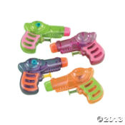 Plastic Neon Grip Squirt Guns<br>1 dozen